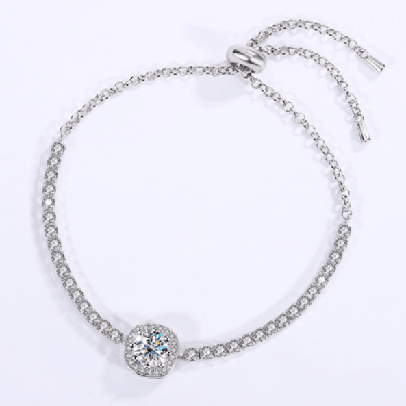 925 Silver Moissanite Bracelet Subtle Sparkle - Olimon